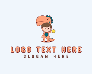 Kid Dinosaur Costume Party Logo