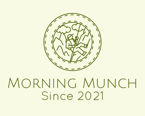 Abseil Mountain Climbing logo design