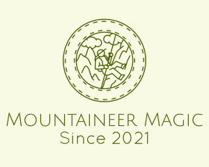 Abseil Mountain Climbing logo design