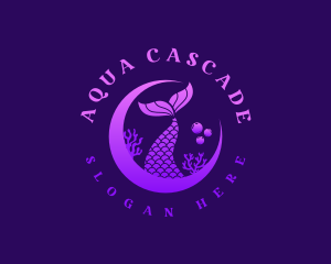 Coral Moon Mermaid logo design