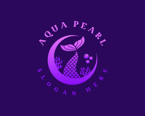 Coral Moon Mermaid logo design