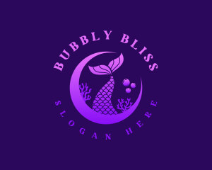 Coral Moon Mermaid logo design