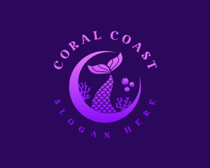 Coral Moon Mermaid logo