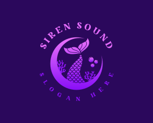 Coral Moon Mermaid logo design