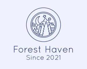 Night Forest Badge logo design