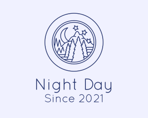 Night Forest Badge logo design