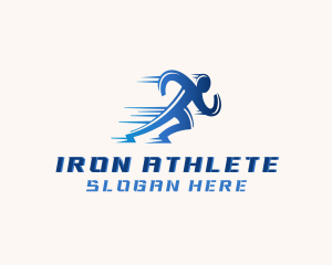 Athlete Running Marathon logo design