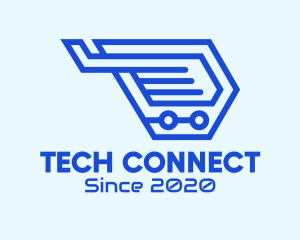 Blue Tech Wing logo design