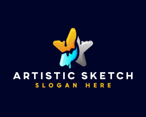 Painting Artistic Star logo design