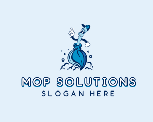 Janitorial Cleaning Mop logo design