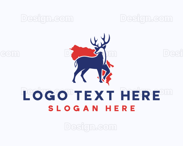 Deer Map Antler Logo