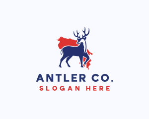 Deer Map Antler logo