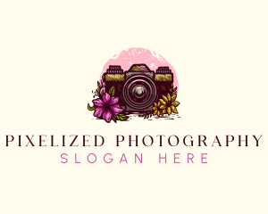 Floral Photography Camera logo design