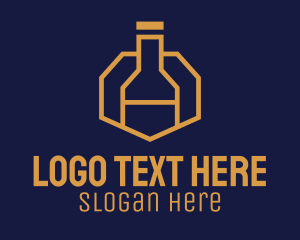 Gold Wine Bottle logo