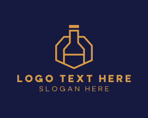 Gold Wine Bottle Logo