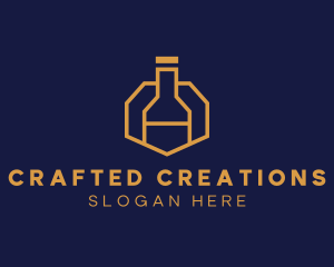 Gold Wine Bottle logo design