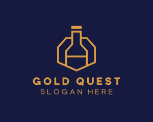 Gold Wine Bottle logo design