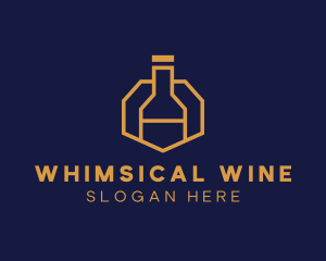 Gold Wine Bottle logo design