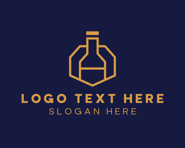 Gold Wine Bottle logo