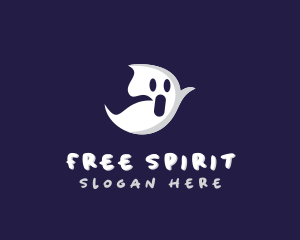 Halloween Cartoon Ghost logo design