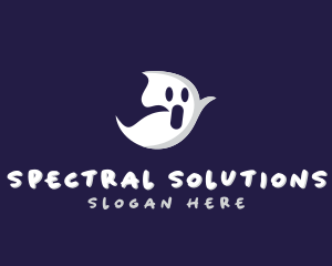 Halloween Cartoon Ghost logo