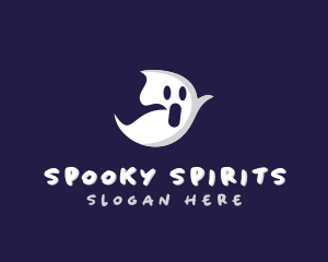 Halloween Cartoon Ghost logo