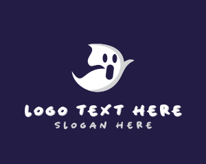 Cartoon - Halloween Cartoon Ghost logo design