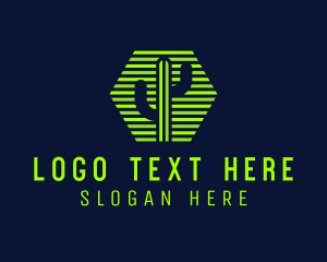 Hexagon Cactus Desert logo design