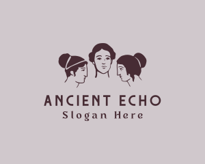 Ancient Mural Greek Goddess logo design