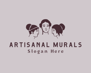 Ancient Mural Greek Goddess logo design