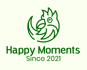 Happy Tropical Parrot logo design