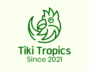 Happy Tropical Parrot logo design