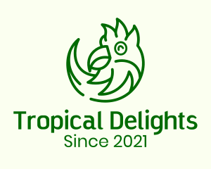 Happy Tropical Parrot logo design