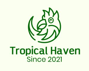 Happy Tropical Parrot logo design