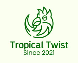 Happy Tropical Parrot logo design