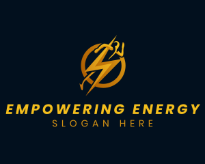 Human Power Lightning logo design