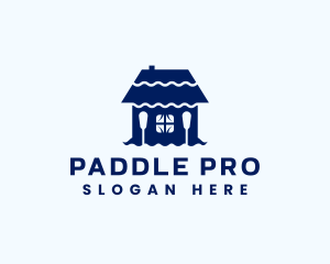 Wave Paddle Oar logo design