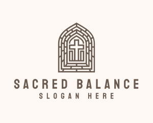 Church Altar Crucifix logo design