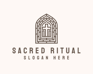 Church Altar Crucifix logo design