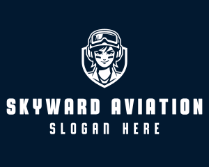 Woman Pilot Aviation logo