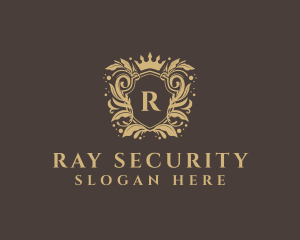 Royal Crown Floral Shield Logo