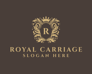 Royal Crown Floral Shield logo design