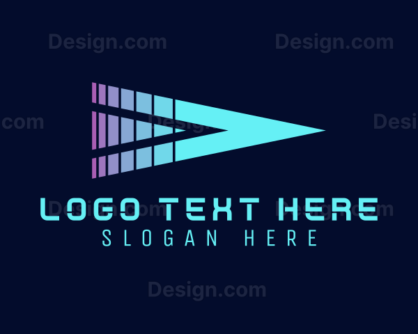 Neon Triangle Play Button Logo