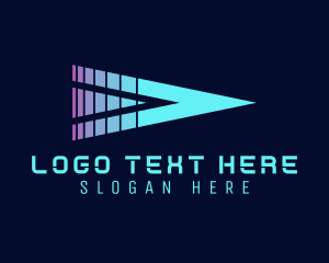 Neon Triangle Play Button logo