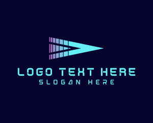 Neon Triangle Play Button logo