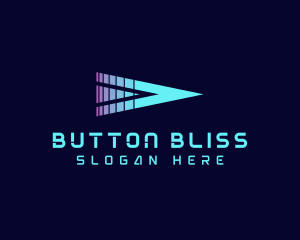 Neon Triangle Play Button logo design