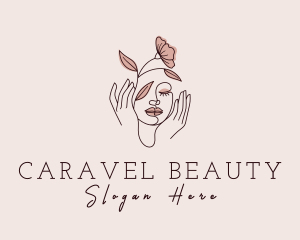 Woman Face Beauty Hands  logo design