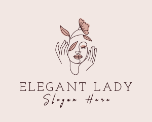 Woman Face Beauty Hands  logo design