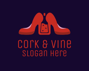 Red Heels Liquor logo design