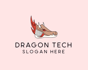 Flaming Dragon Sneakers logo design